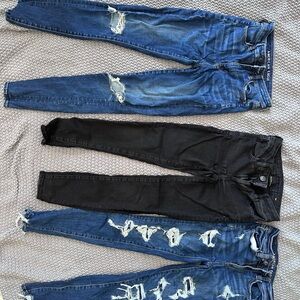 American Eagle Outfitters Dark Blue & Light Blue Stretch Jeans